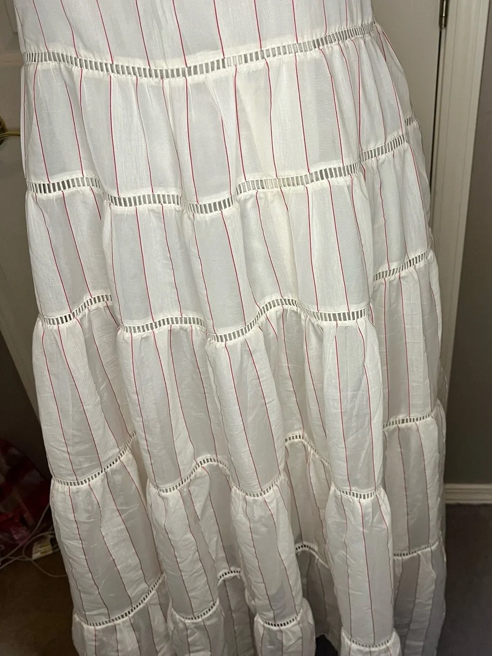 J Crew Tiered slip dress in dobby satin
